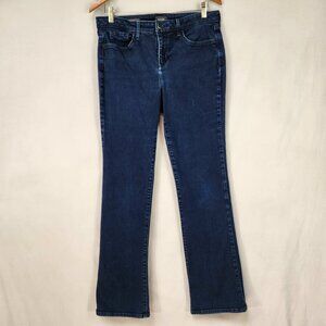 NYDJ Barbara Bootcut Jeans Women's 12 Denim Blue Mid Rise Stretch Dark Wash Mom